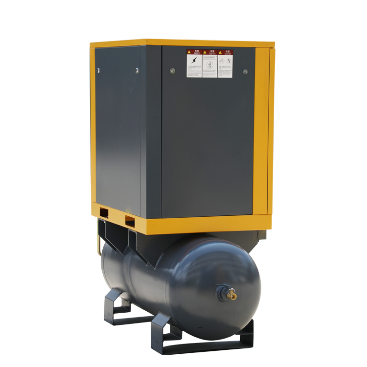 Tank mounted screw compressor