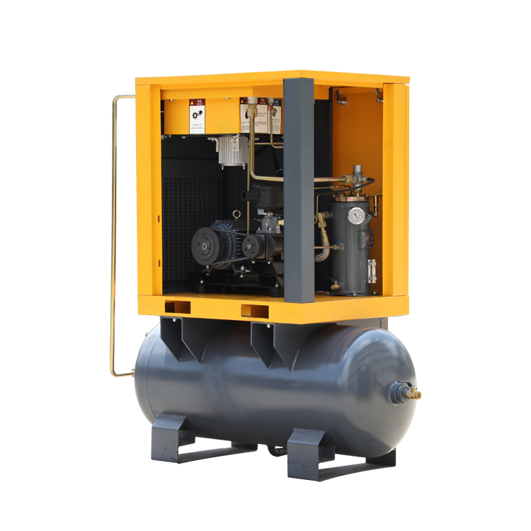 Tank mounted screw compressor